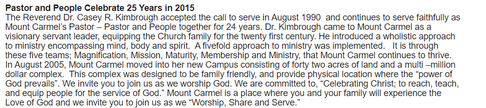 Mt Carmel Baptist Church